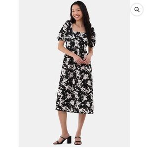 Time & Tru Cotton Back Tie Midi Dress - Medium